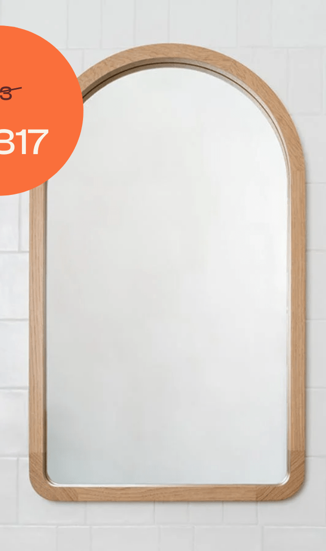 Loughlin VANITIES Alura Arch Mirror 600 American Oak Light