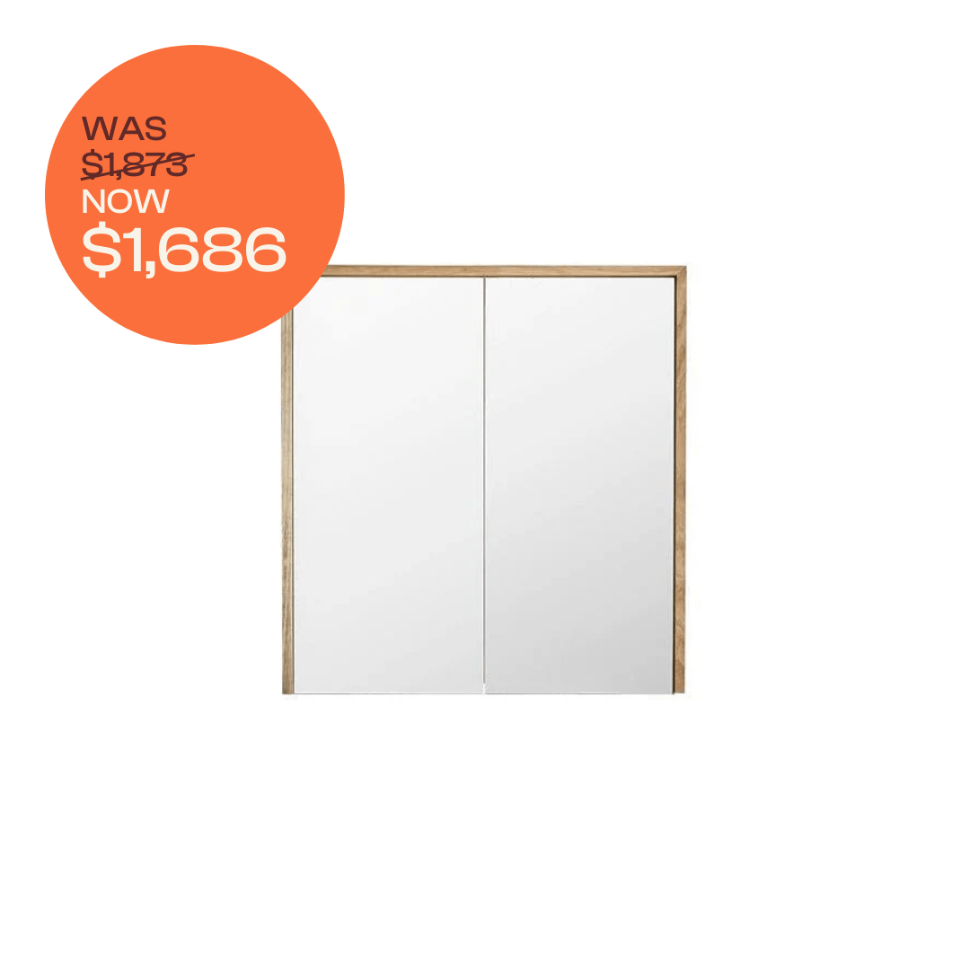 Loughlin VANITIES Bayview Mirror Cabinet 750 American Oak Light