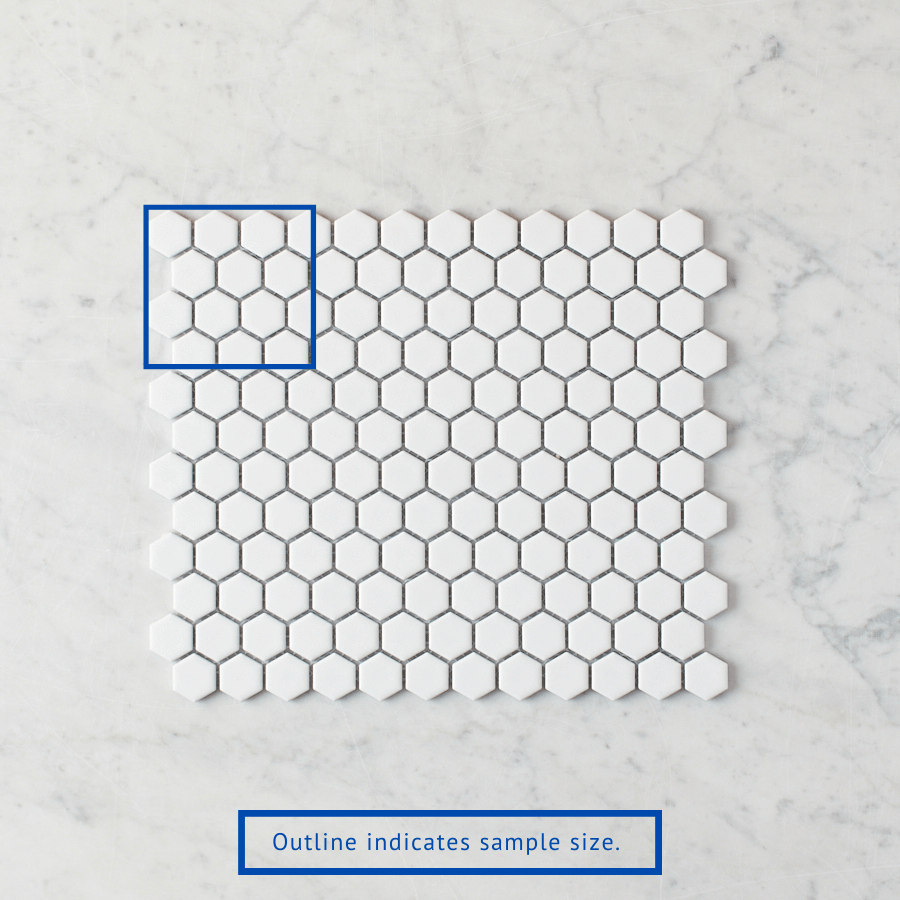 Pacific Greenwood TILE Peppermint Grove Small White Matte Hexagon Mosaic
