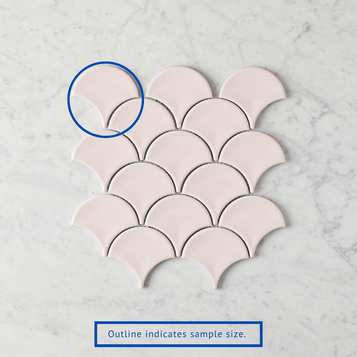 Coral Bay Gloss Pink Fish Scale Tile