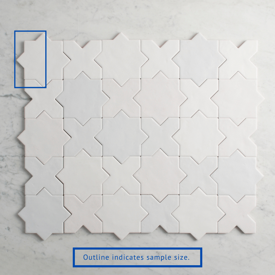 TileCloud TILE Mosman Matte Mixed White Star & Cross Tile