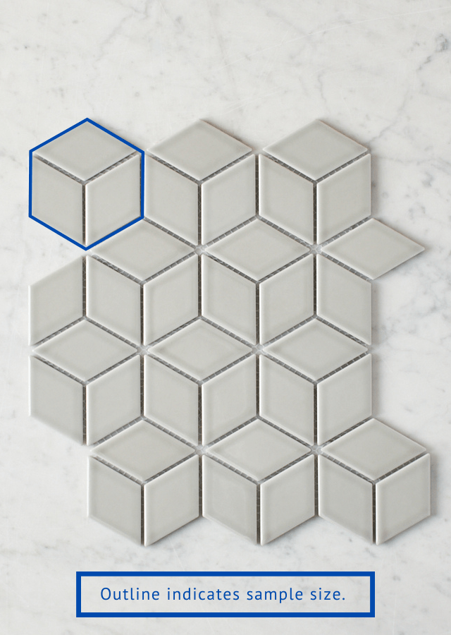 Pacific Greenwood TILE Oakley Cube Grey Gloss Mosaic Tile