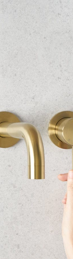 Yabby TAPWARE Wall Spout + Mixer Brushed Brass