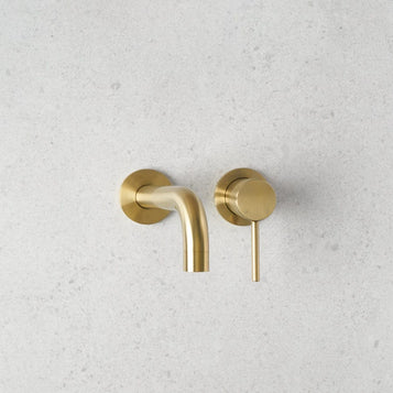 Wall Spout + Mixer Brushed Brass