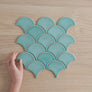 Coral Bay Mint Green Fish Scale Tile