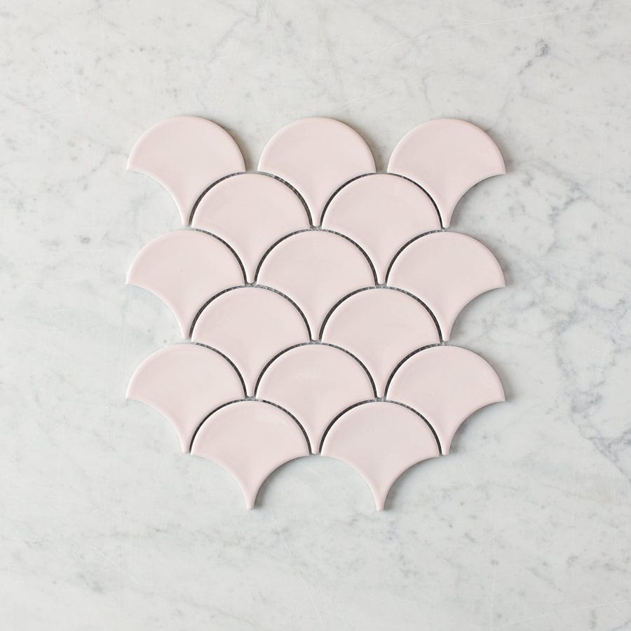 Pacific Greenwood TILE Coral Bay Gloss Pink Fish Scale Tile