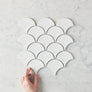 Coral Bay Gloss White Fish Scale Tile