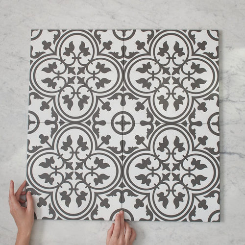 Dural White Encaustic Look Tile