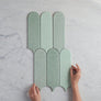 Fitzroy Gloss Mixed Green Feather Tile