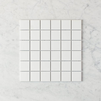 Haddon White Matte Medium Square Tile