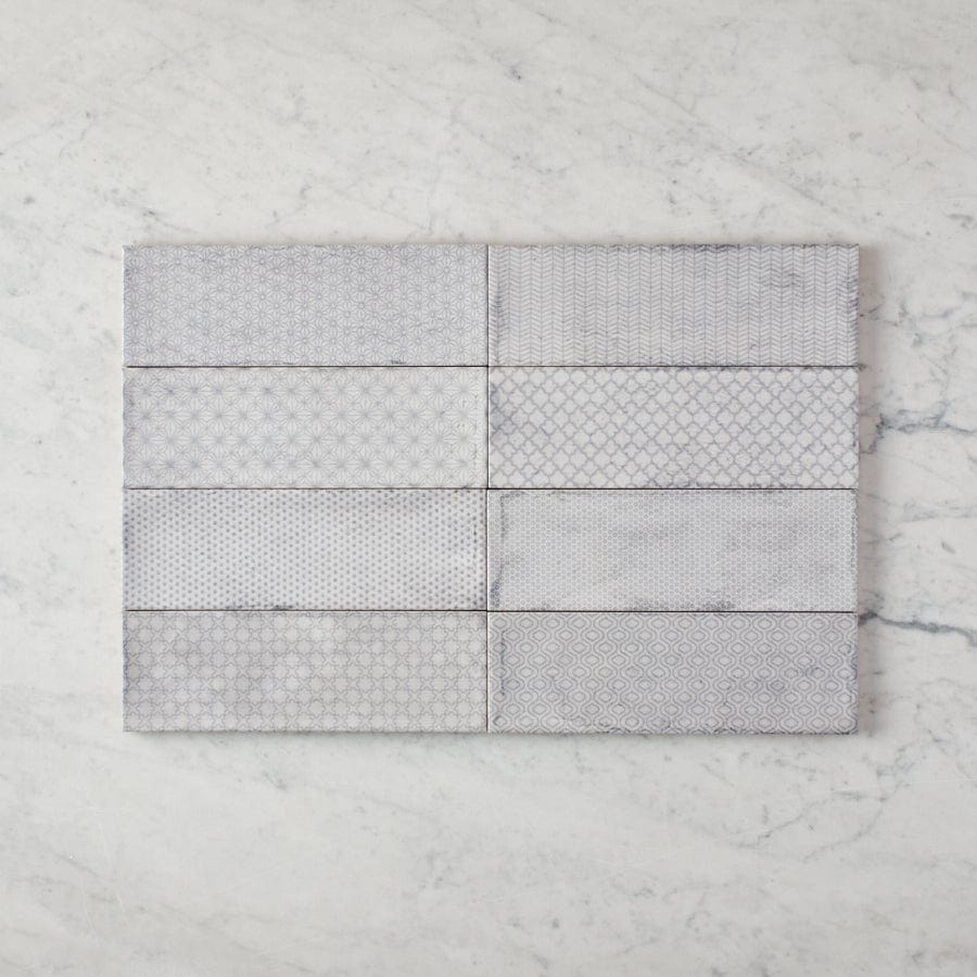 CBFD TILE Lennox Head Gloss Grey Pattern Tile