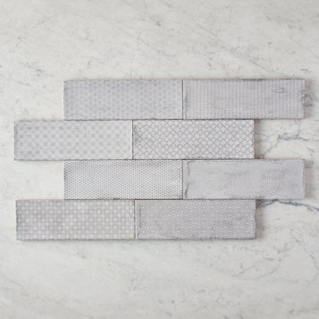 Lennox Head Gloss Grey Pattern Tile