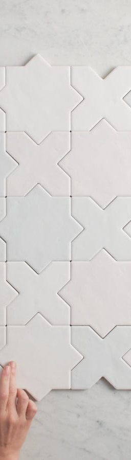 TileCloud TILE Mosman Matte Mixed White Star & Cross Tile