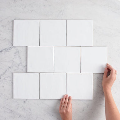 Newport Gloss Large Square White Tile – TileCloud