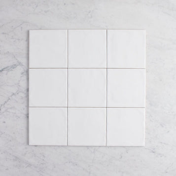Newport Matte Large Square White Tile