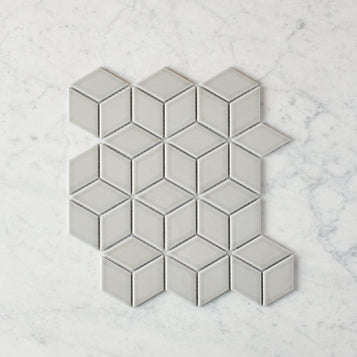 Oakley Cube Grey Gloss Mosaic Tile