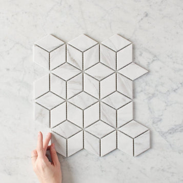 Oakley Cube Carrara Matte Mosaic Tile