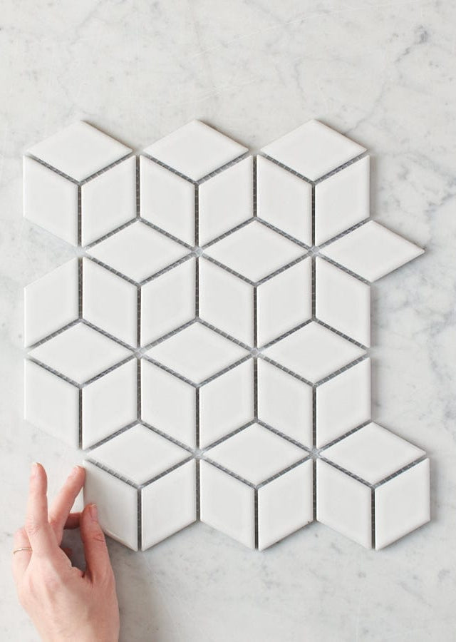 Pacific Greenwood TILE Oakley Cube White Gloss Mosaic Tile