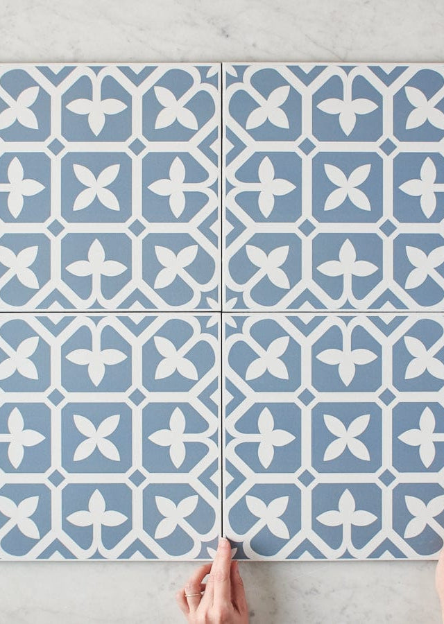 TileCloud TILE Palm Beach Blue Encaustic Look Tile