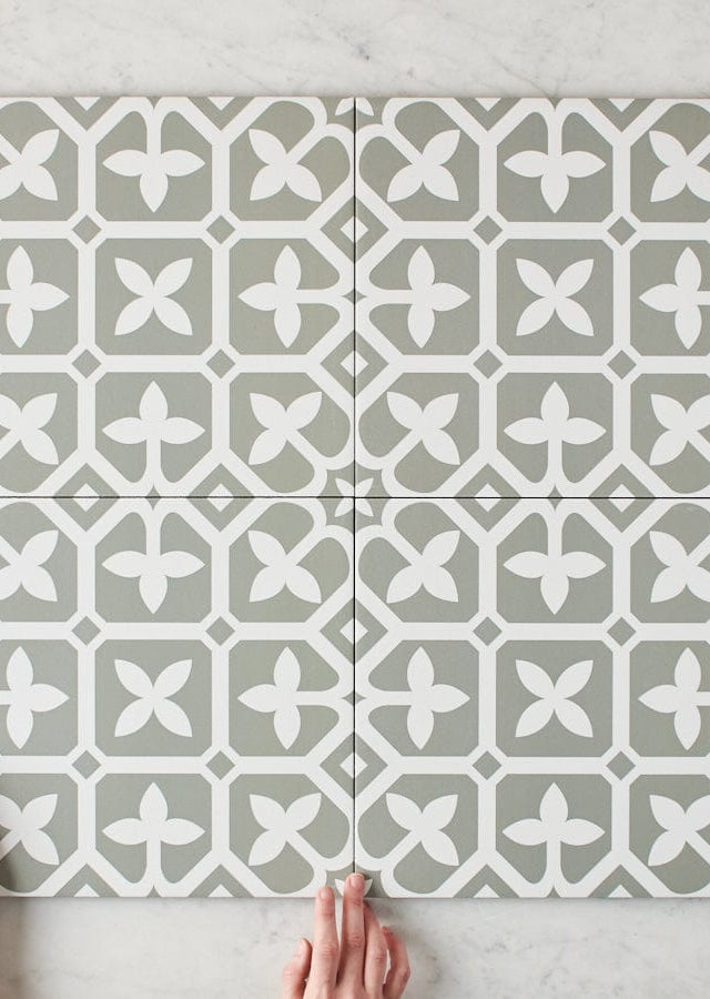 TileCloud TILE Palm Beach Green Encaustic Look Tile