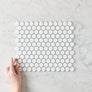 Peppermint Grove Small White Matte Hexagon Mosaic