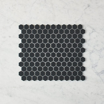 Peppermint Grove Small Black Matte Hexagon Mosaic