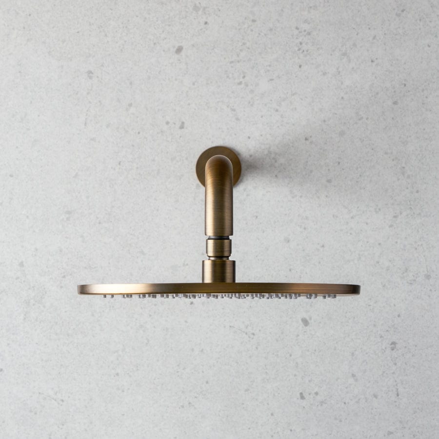 Yabby TAPWARE Wall Shower Arm and Head Antique Brass