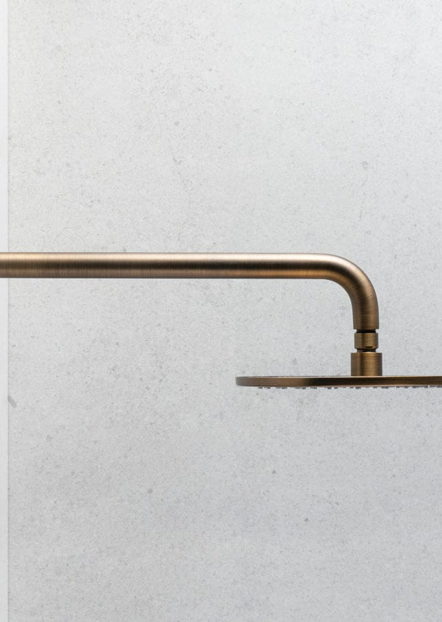 Yabby TAPWARE Wall Shower Arm and Head Antique Brass