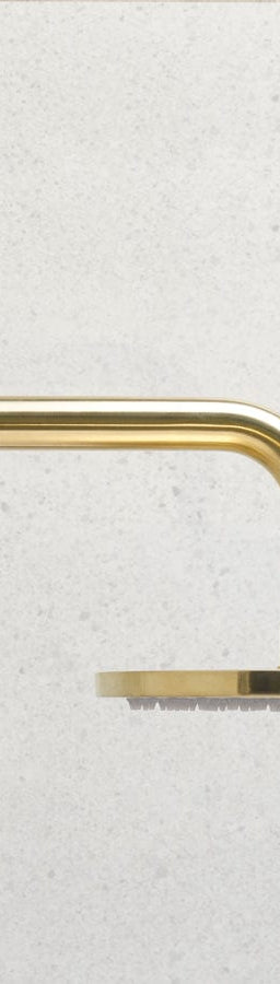 Yabby TAPWARE Wall Shower Arm and Head Brushed Brass