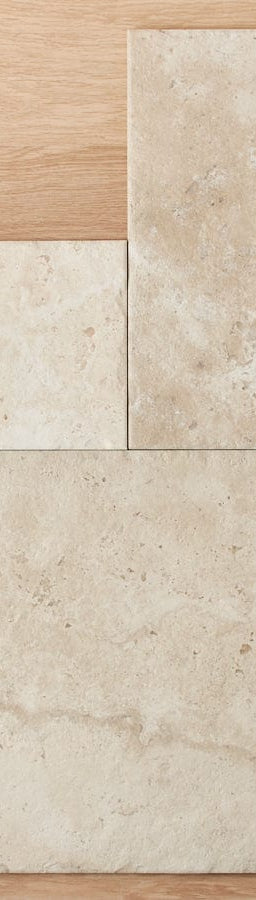 Fina Ceramics TILE Annangrove French Pattern Ivory External Travertine Look Tile
