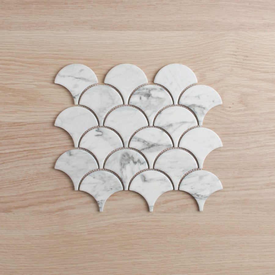 TileCloud TILE Coledale Matte Carrara Look Fishscale Tile