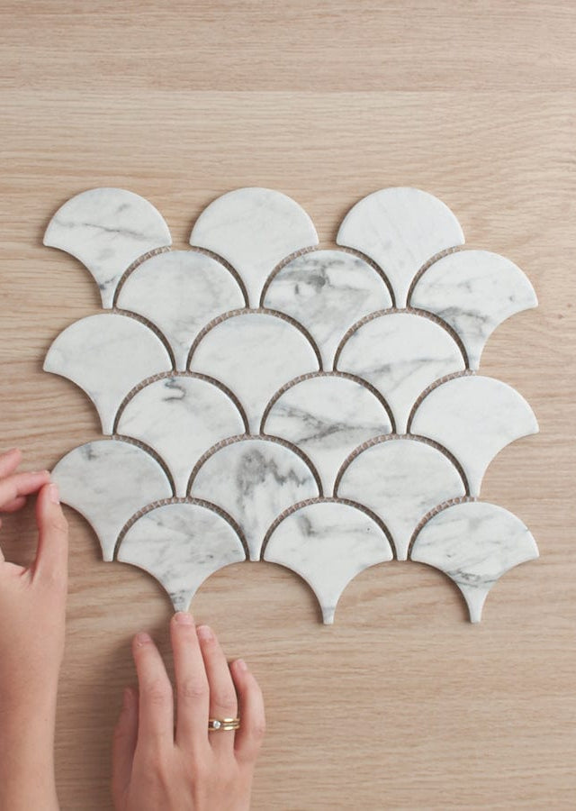 TileCloud TILE Coledale Matte Carrara Look Fishscale Tile