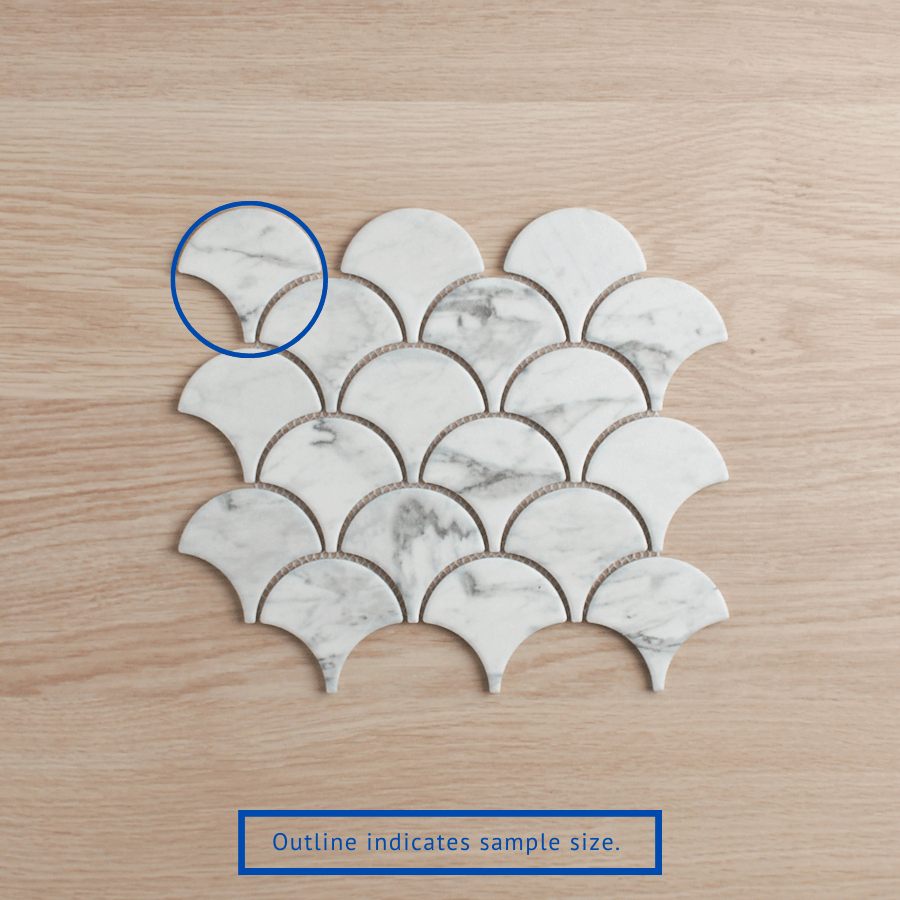TileCloud TILE Coledale Matte Carrara Look Fishscale Tile