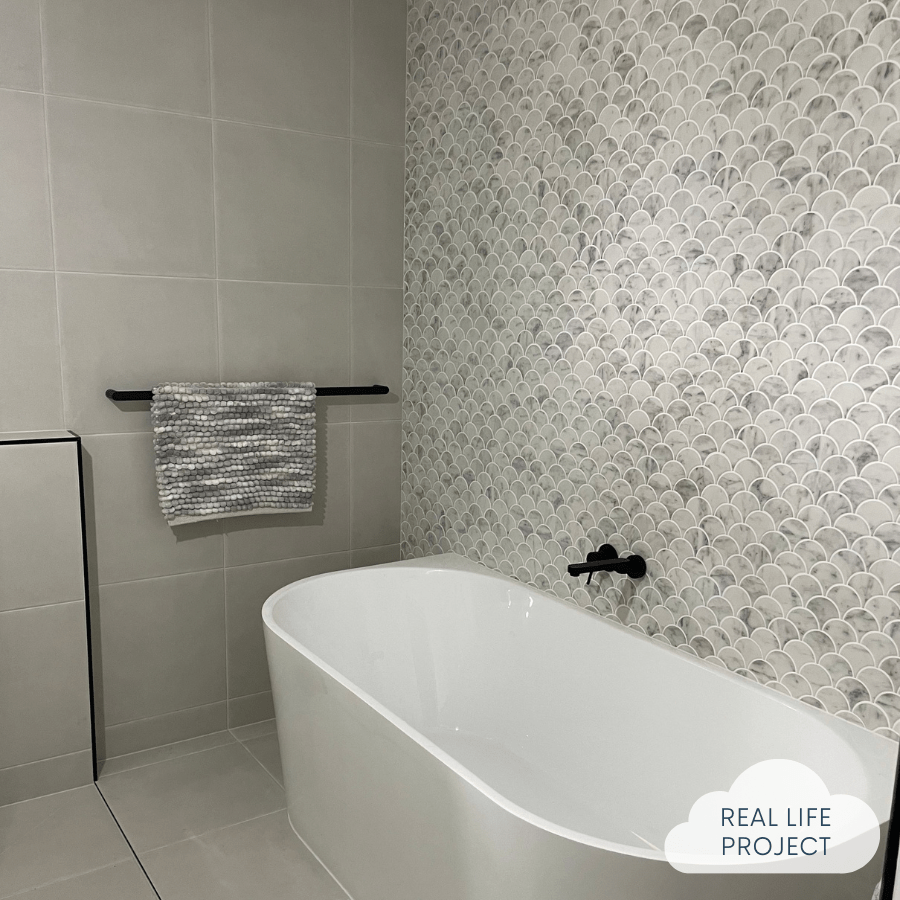 TileCloud TILE Coledale Matte Carrara Look Fishscale Tile