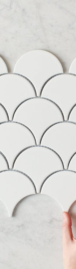 Pacific Greenwood TILE Coral Bay Matte White Fish Scale Tile
