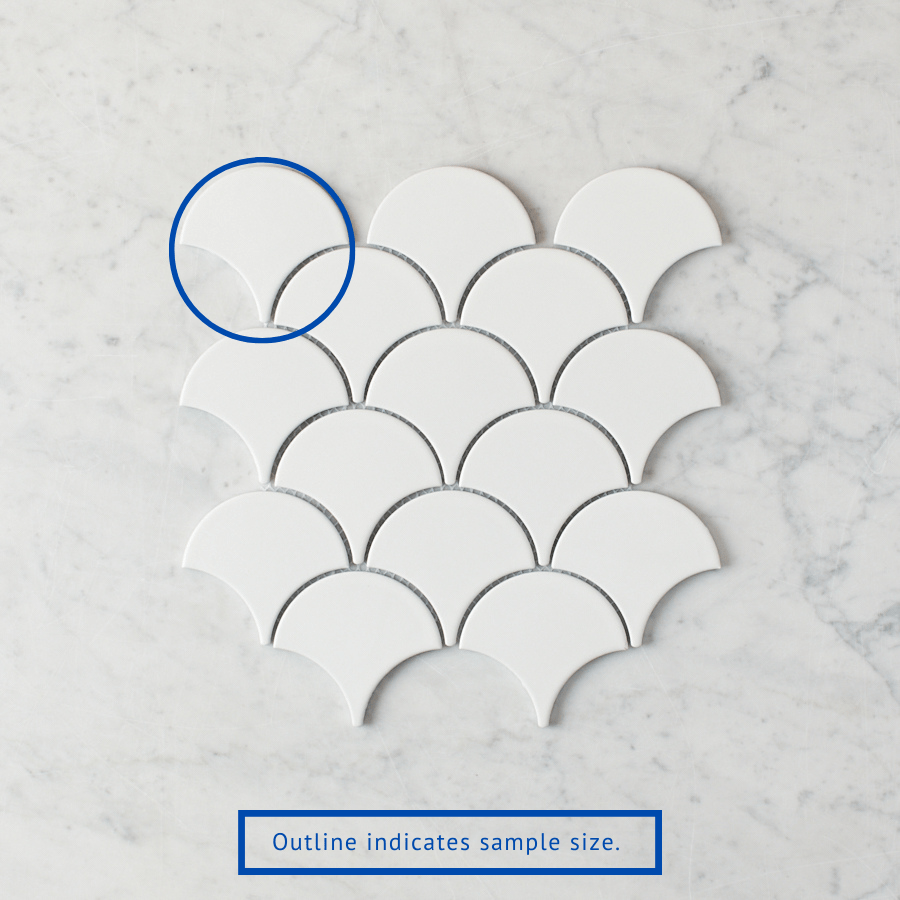 Pacific Greenwood TILE Coral Bay Matte White Fish Scale Tile