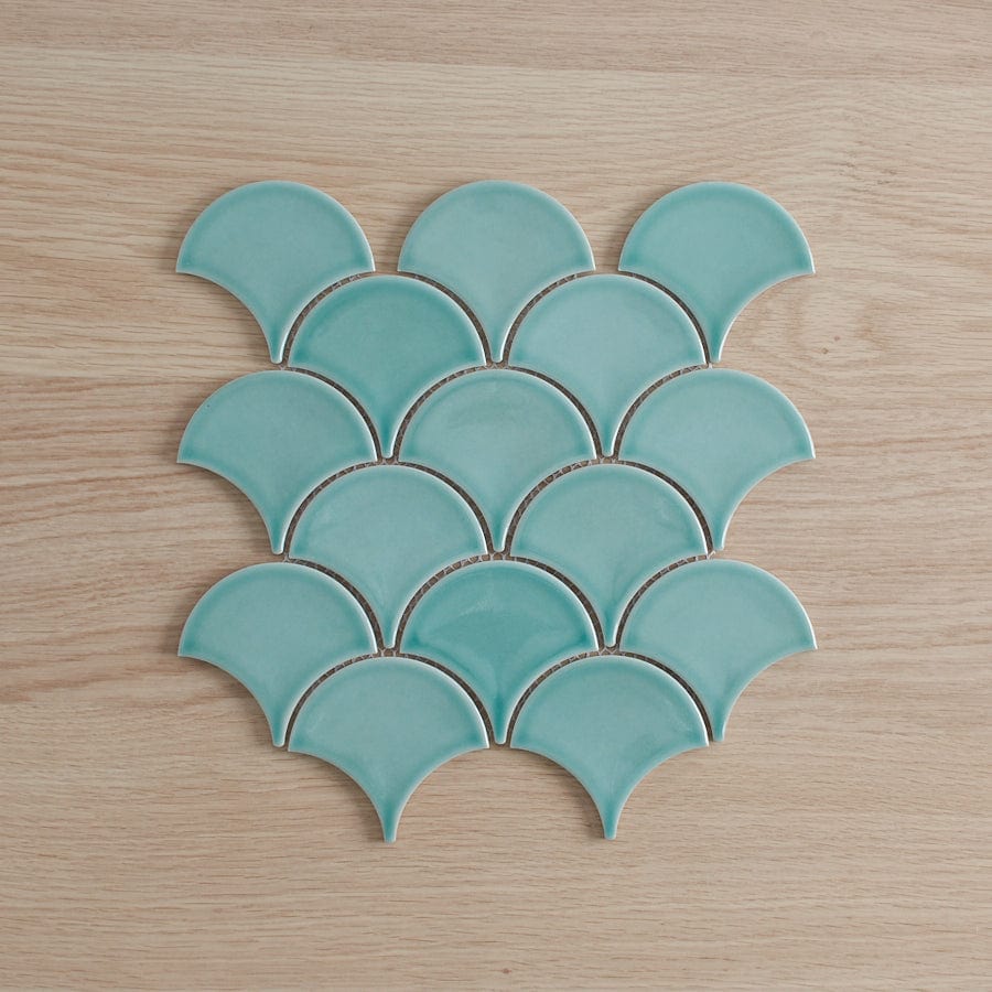 TileCloud TILE Coral Bay Mint Green Fish Scale Tile