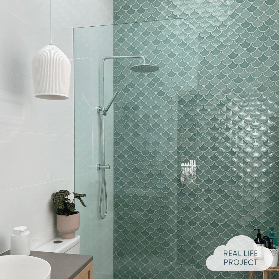 TileCloud TILE Coral Bay Mint Green Fish Scale Tile