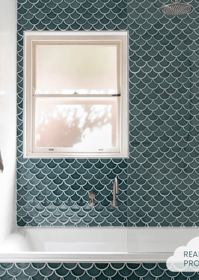 TileCloud TILE Coral Bay Sea Green Fish Scale Tile