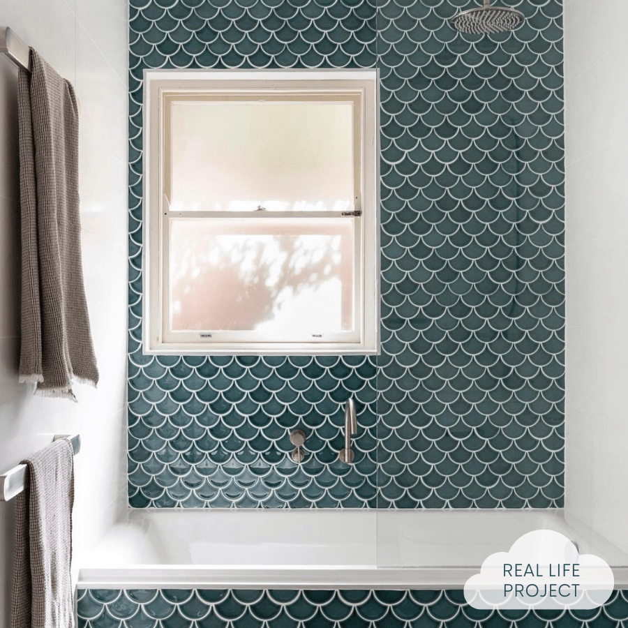 TileCloud TILE Coral Bay Sea Green Fish Scale Tile