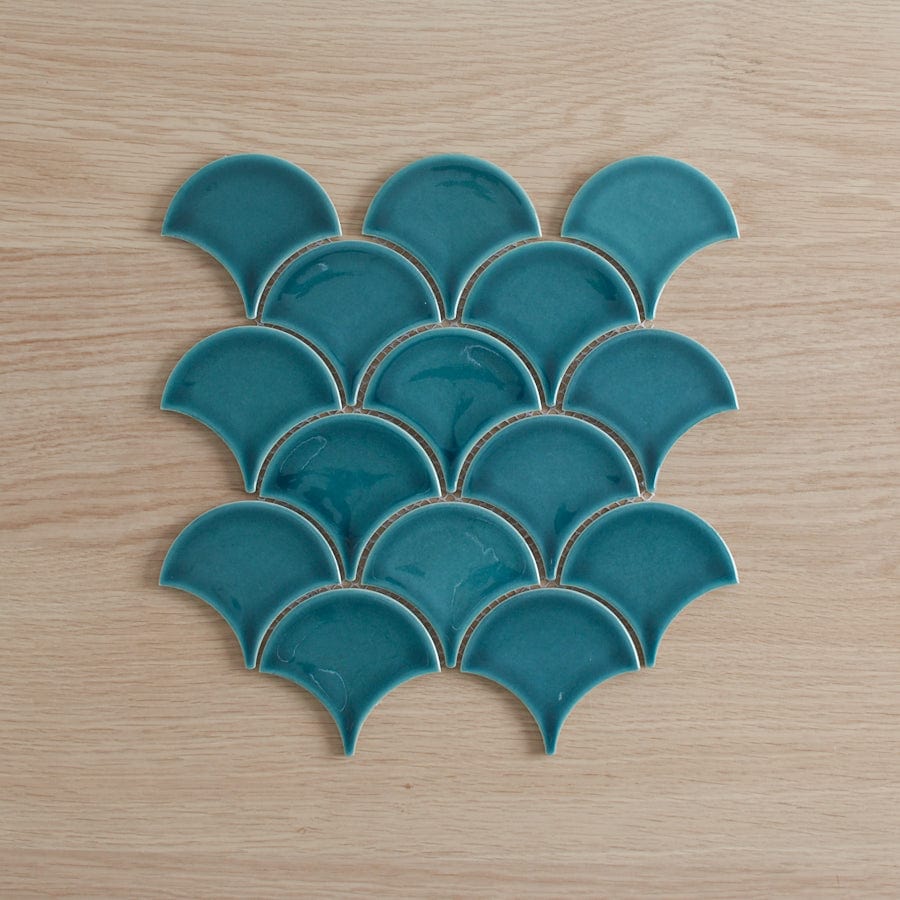 TileCloud TILE Coral Bay Sea Green Fish Scale Tile