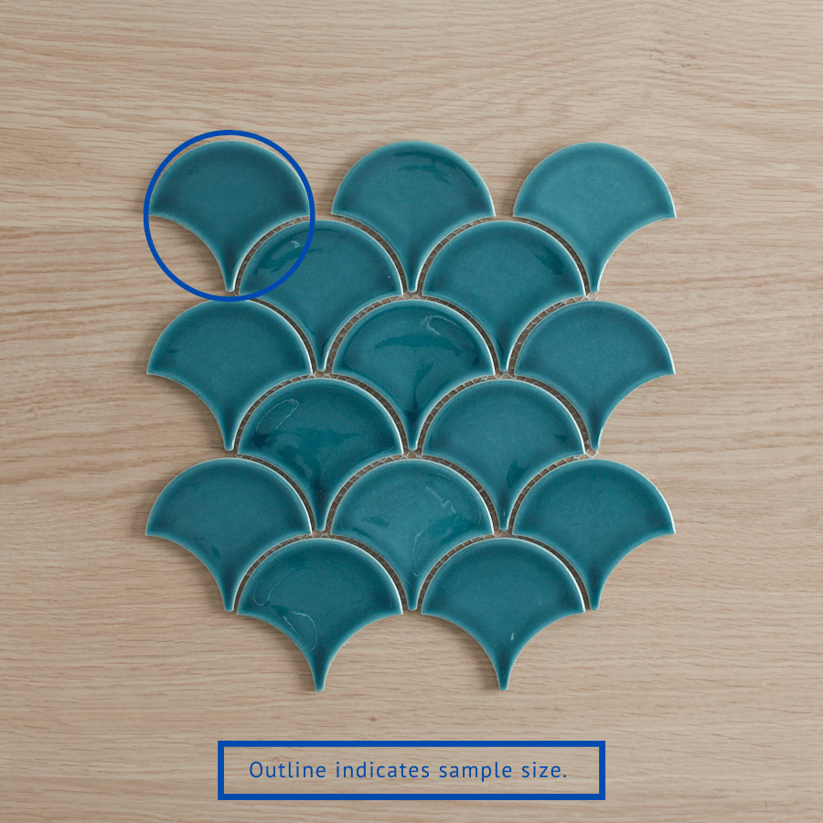 TileCloud TILE Coral Bay Sea Green Fish Scale Tile